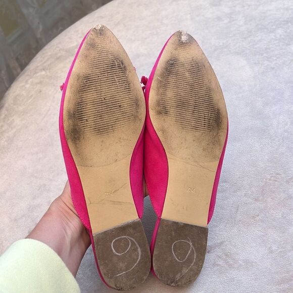 Loft #Barbie Pink Brushed Fabric Bow Slides 7.5 - Picture 6 of 8